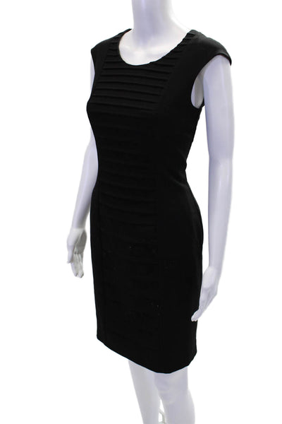 Calvin Klein Womens Sleeveless Knee Length Pleated Pencil Dress Black Size 4