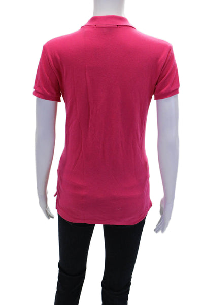 Ralph Lauren Blue Label Womens Cotton Collared Polo Shirt Pink Size XS