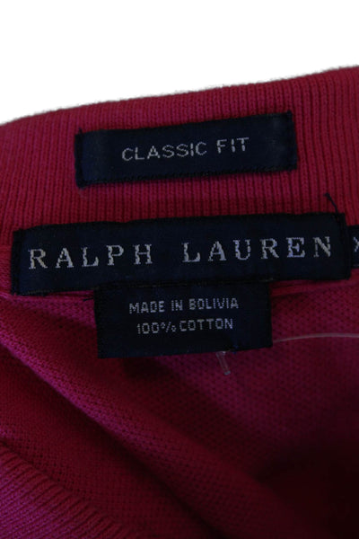 Ralph Lauren Blue Label Womens Cotton Collared Polo Shirt Pink Size XS