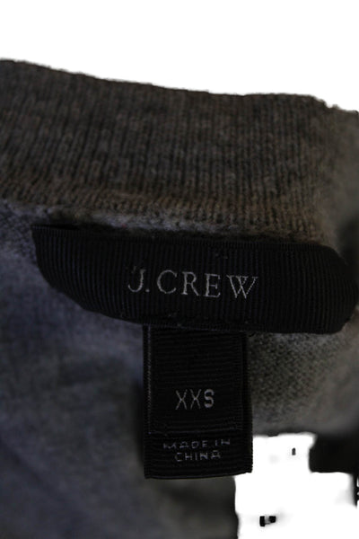 J Crew Womens Merino Wool Crew Neck Long Sleeve Sweater Light Gray Size XXS