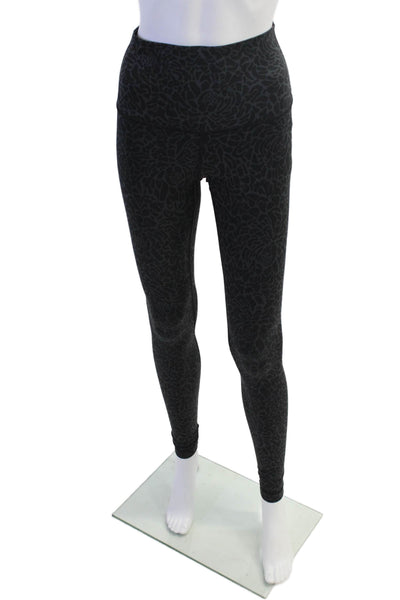 Lululemon Womens High Rise Abstract Printed Knit Leggings Gray Black Size 4