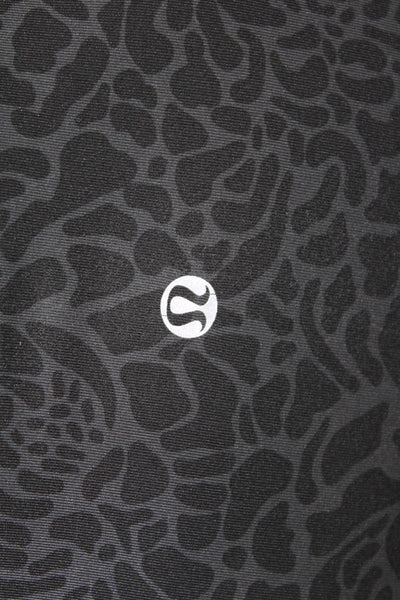 Lululemon Womens High Rise Abstract Printed Knit Leggings Gray Black Size 4