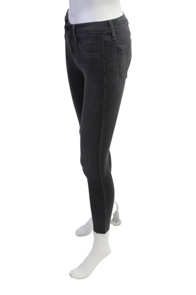 Rag & Bone Jean Womens Zipper Fly Mid Rise Fringe Skinny Jeans Gray Size 25