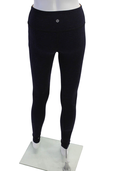 Lululemon Womens Mid Rise Stretch Knit Athletic Ankle Leggings Blue Size 4