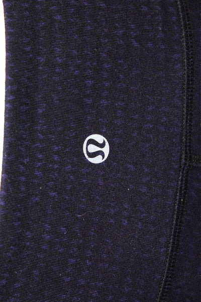 Lululemon Womens Mid Rise Stretch Knit Athletic Ankle Leggings Blue Size 4