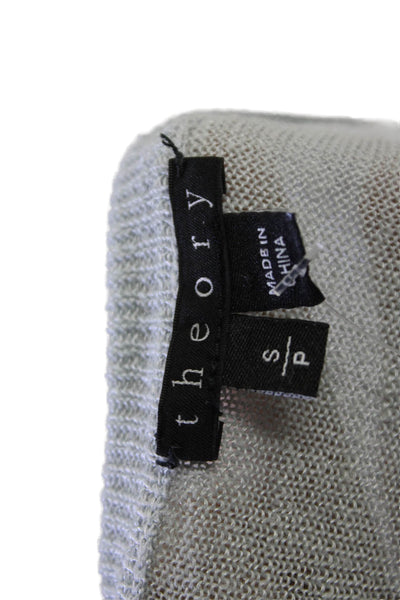 Theory Womens Long Sleeve Crew Neck Open Knit Sweater Blue Linen Size Small