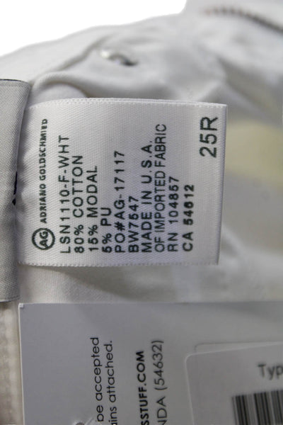 AG Adriano Goldschmied Womens Mid Rise Cigarette Leg Jeans White Size 25