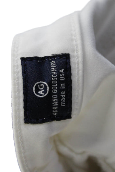 AG Adriano Goldschmied Womens Mid Rise Cigarette Leg Jeans White Size 25
