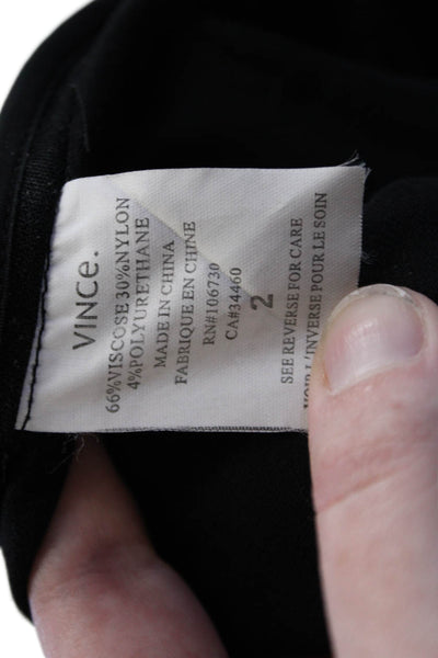 Vince Womens Zipper Fly Mid Rise Zip Ankle Skinny Leg Pants Black Size 2