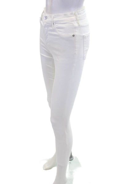 Citizens of Humanity Womens Zipper Fly High Rise Rocket Crop Jeans White Size 25
