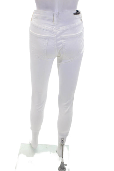Citizens of Humanity Womens Zipper Fly High Rise Rocket Crop Jeans White Size 25