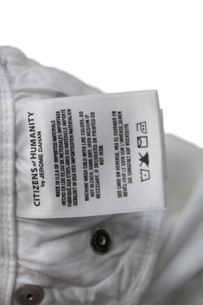 Citizens of Humanity Womens Zipper Fly High Rise Rocket Crop Jeans White Size 25