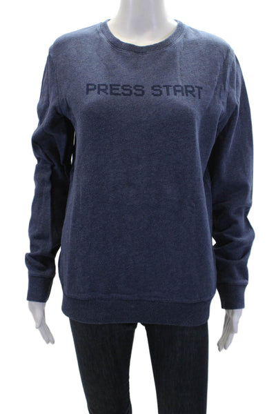 APC Womens Long Sleeve Crew Neck Press Start Sweater Blue Cotton Size Medium