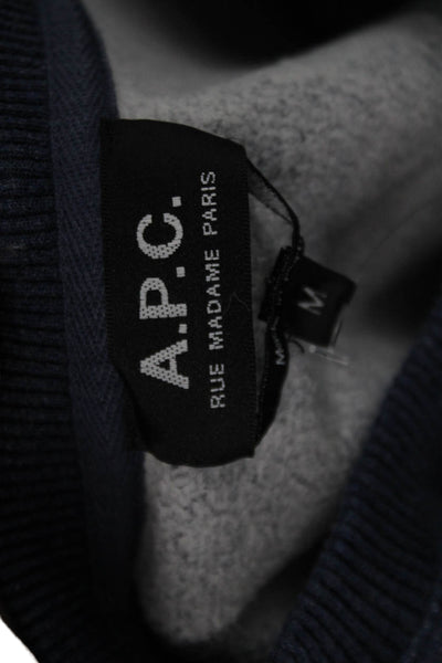 APC Womens Long Sleeve Crew Neck Press Start Sweater Blue Cotton Size Medium