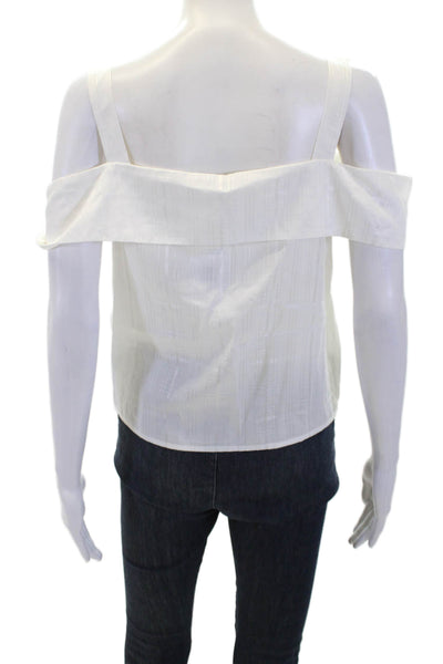 Intermix Womens Cotton Flap Neckline Button Down Sleeveless Tank White Size M