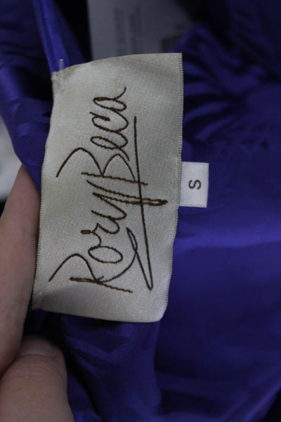 Rory Beca Womens Silk Wrap Waist V-Neck Sleeveless Blouse Purple Size S