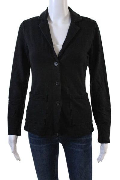 Tahari Womens Collared V-Neck Button Up Long Sleeve Blazer Black Size S
