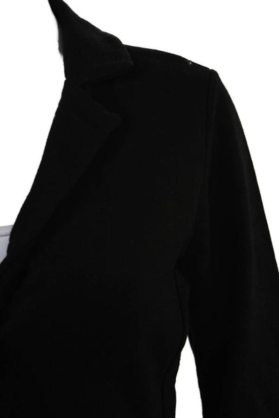 Tahari Womens Collared V-Neck Button Up Long Sleeve Blazer Black Size S
