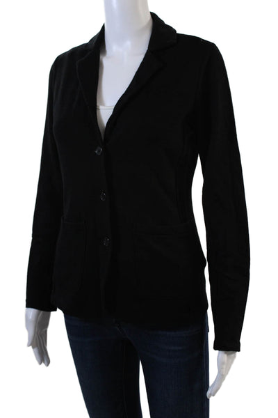 Tahari Womens Collared V-Neck Button Up Long Sleeve Blazer Black Size S
