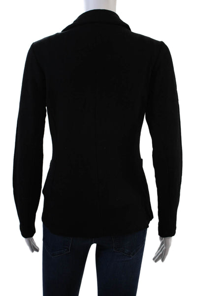 Tahari Womens Collared V-Neck Button Up Long Sleeve Blazer Black Size S