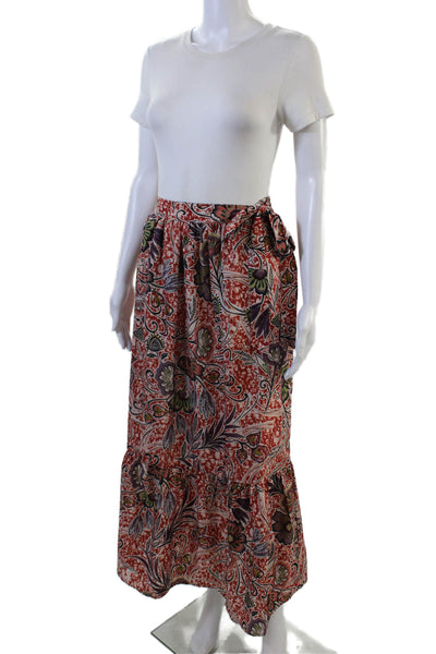 Rachel Zoe Womens Floral Print Tiered Elastic Waist Skirt Multicolor Size M