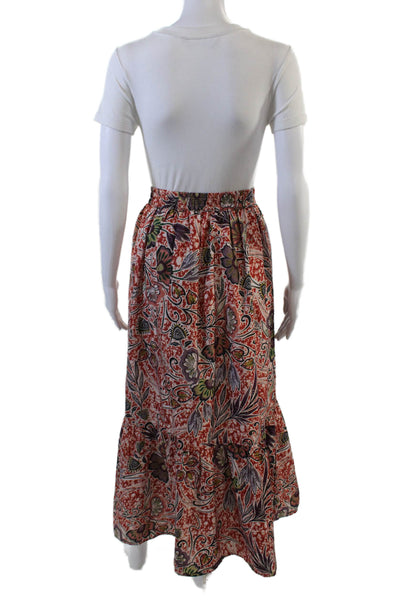 Rachel Zoe Womens Floral Print Tiered Elastic Waist Skirt Multicolor Size M