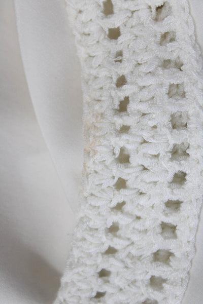 Elizabeth and James Women's Sleeveless Crochet Trim Hi-Lo Blouse Cream Size XS