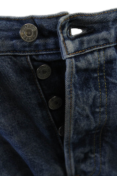 Grlfrnd Women's Midrise Distress Straight Leg Medium Wash Jean Pants Size 28
