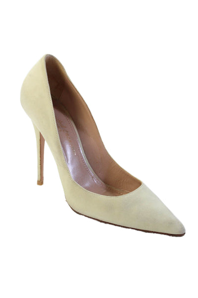 Jean-Michel Cazabat Womens Slip-On Pointed Toe Suede Stiletto Shoes Beige Size 3