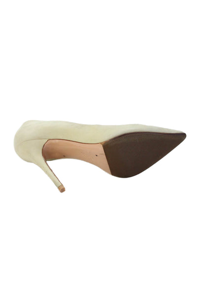 Jean-Michel Cazabat Womens Slip-On Pointed Toe Suede Stiletto Shoes Beige Size 3