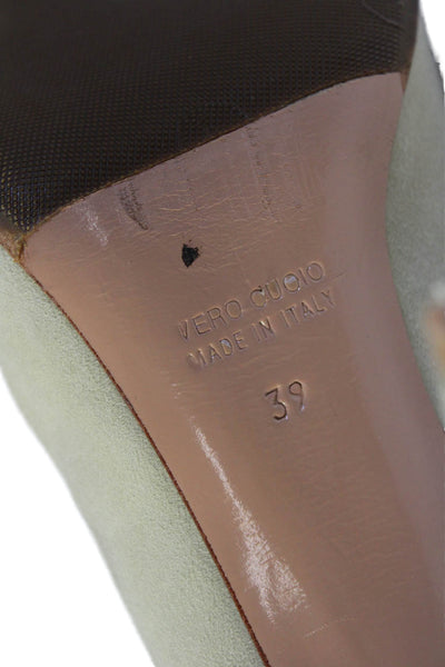 Jean-Michel Cazabat Womens Slip-On Pointed Toe Suede Stiletto Shoes Beige Size 3