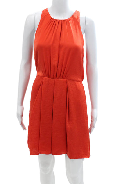 Rebecca Taylor Womens Sleeveless Gathered Blouson Dress Orange Size 4