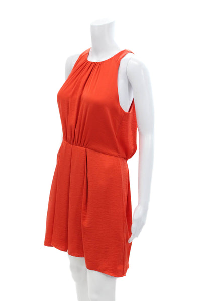 Rebecca Taylor Womens Sleeveless Gathered Blouson Dress Orange Size 4