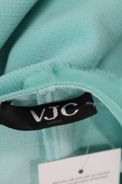 VJC Versace Womens Sleeveless Gathered Zip Detail Sheath Dress Turquoise Size 6