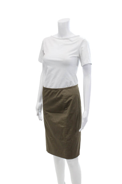 Armani Collezioni Women's Zip Closure Lined Slit Hem Mini Skirt Brown Size 2