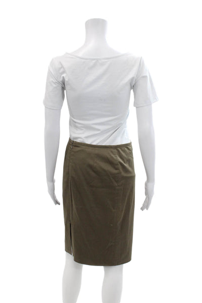 Armani Collezioni Women's Zip Closure Lined Slit Hem Mini Skirt Brown Size 2