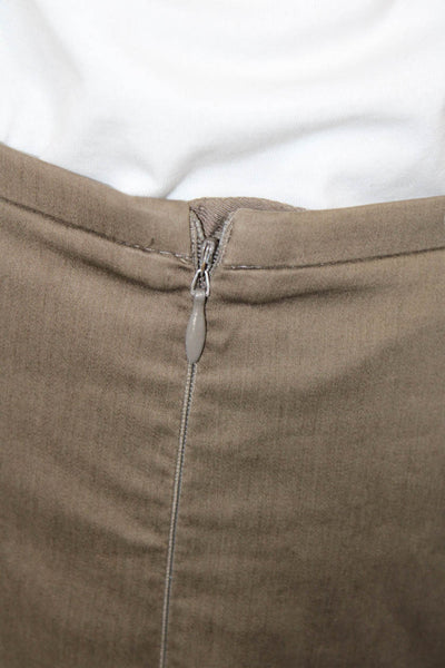 Armani Collezioni Women's Zip Closure Lined Slit Hem Mini Skirt Brown Size 2