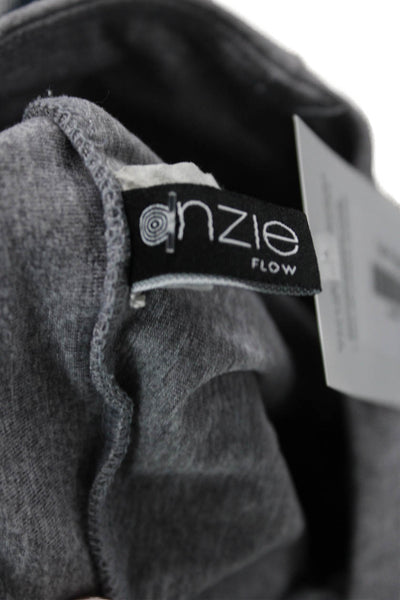 ONZIE Women's Midrise Sheer Trim Full Legh Active Wear Legging Gray Size S