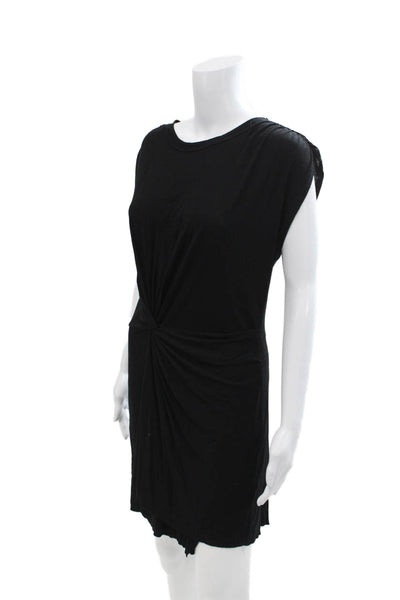 ALC Women's Round Neck Sleeveless Cinched Mini T-Shirt Dress Black Size M