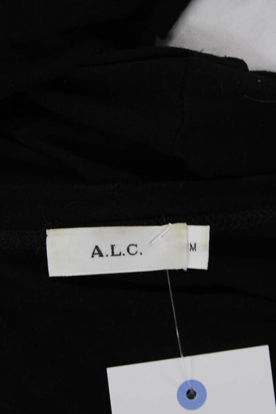 ALC Women's Round Neck Sleeveless Cinched Mini T-Shirt Dress Black Size M