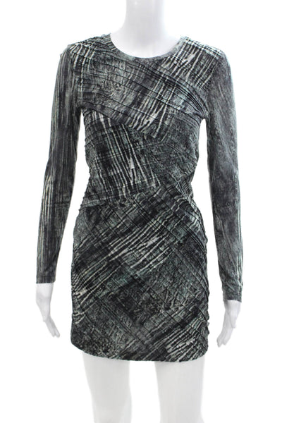Torn by Ronny Kobo Women's Long Sleeves Pintuck Fittted Mini Dress Black Size S
