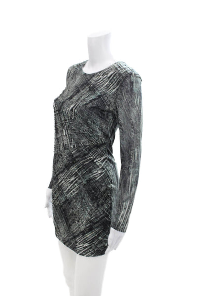 Torn by Ronny Kobo Women's Long Sleeves Pintuck Fittted Mini Dress Black Size S