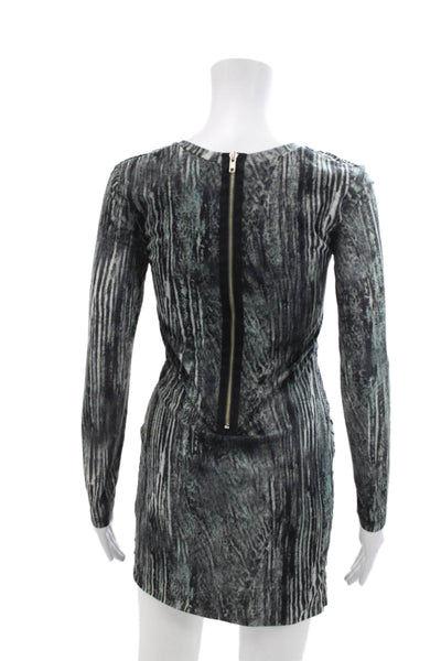 Torn by Ronny Kobo Women's Long Sleeves Pintuck Fittted Mini Dress Black Size S