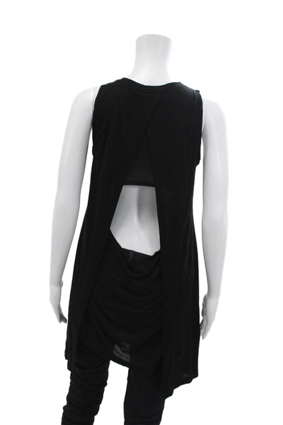 ALC Women's Scoop Neck Sleeveless Cut-Out Mini T-Shirt Tank Dress Black Size XS