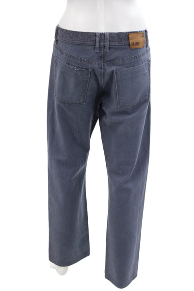 DL1961 Womens Textured Zip Button Straight Leg Pants Gray Size EUR 31