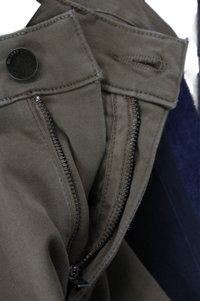DL1961 Womens Button Zip Straight Leg Casual Pants Brown Size EUR 32