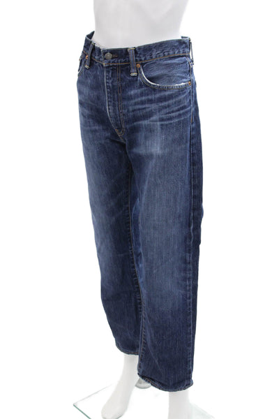 Levis Womens Cotton Zip Button Lined Straight Leg Denim Jeans Blue Size EUR 34