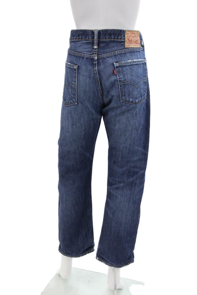 Levis Womens Cotton Zip Button Lined Straight Leg Denim Jeans Blue Size EUR 34