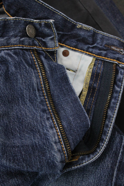 Levis Womens Cotton Zip Button Lined Straight Leg Denim Jeans Blue Size EUR 34