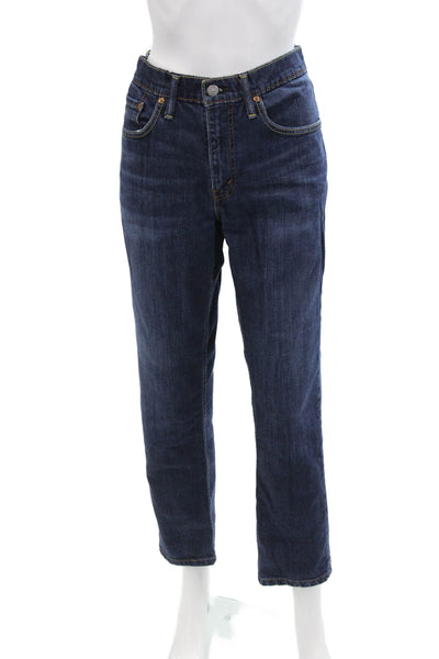 Levis Womens Cotton Zip Button Wide Leg Lined Denim Jeans Blue Size EUR 34